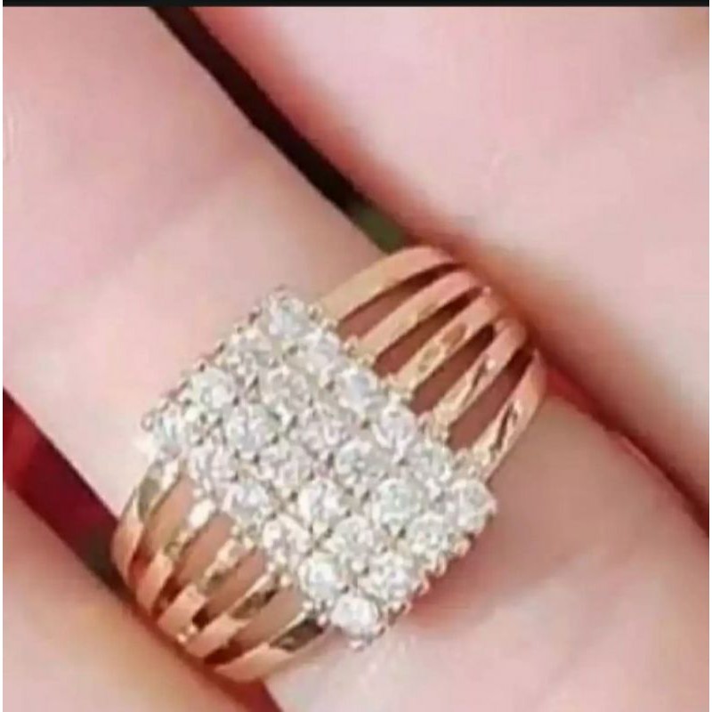 Cincin Kotak Motif Mata Permata