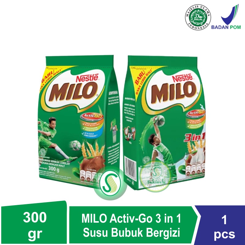 MILO Active-Go &amp; 3 in 1 Susu Bubuk Bergizi 300gr