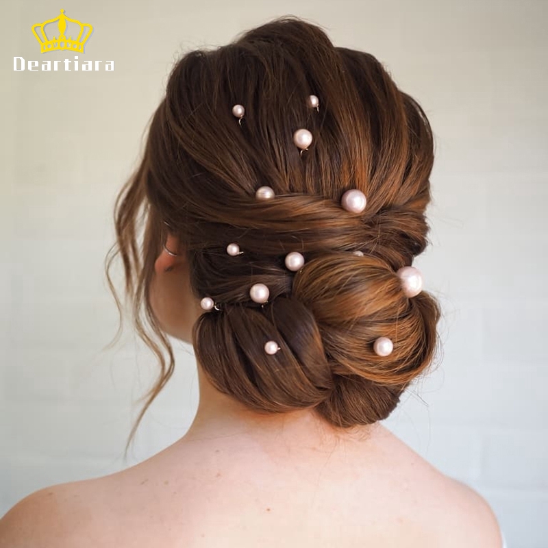 20Pcs Jepit Rambut Model Mutiara Warna Silver untuk Pernikahan