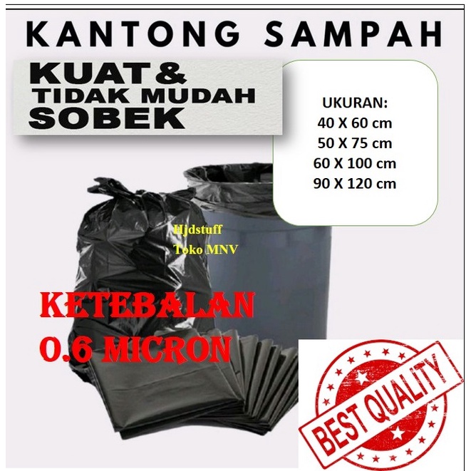 Kantong plastik sampah hitam trash bag tebal ekonomis grosir