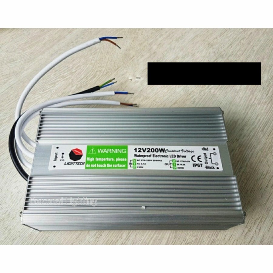 adaptor led 12v 200w waterproof power supply Trafo kolam