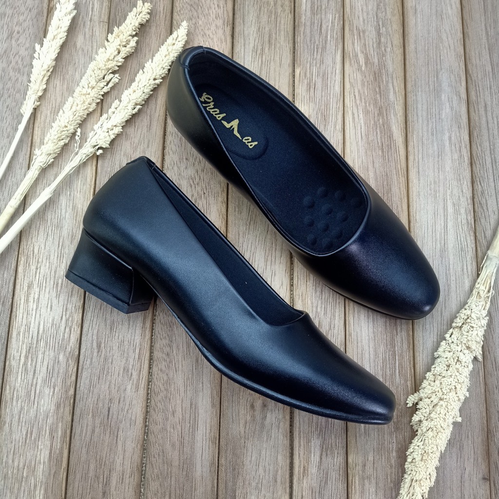 ERASMAS 02A Heels 3 cm Sepatu Pantofel Wanita / Sepatu Dinas PDH Kantor / Sepatu Kerja Wanita / Sepatu Formal Wanita / Sepatu Kantor Wanita / Sepatu Ujung Bulat