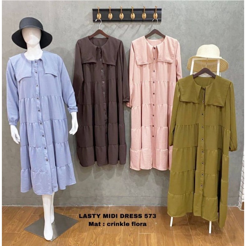 midi dress crinkle airflow# midi dress jumbo #midi dress kancing #midi dress korea