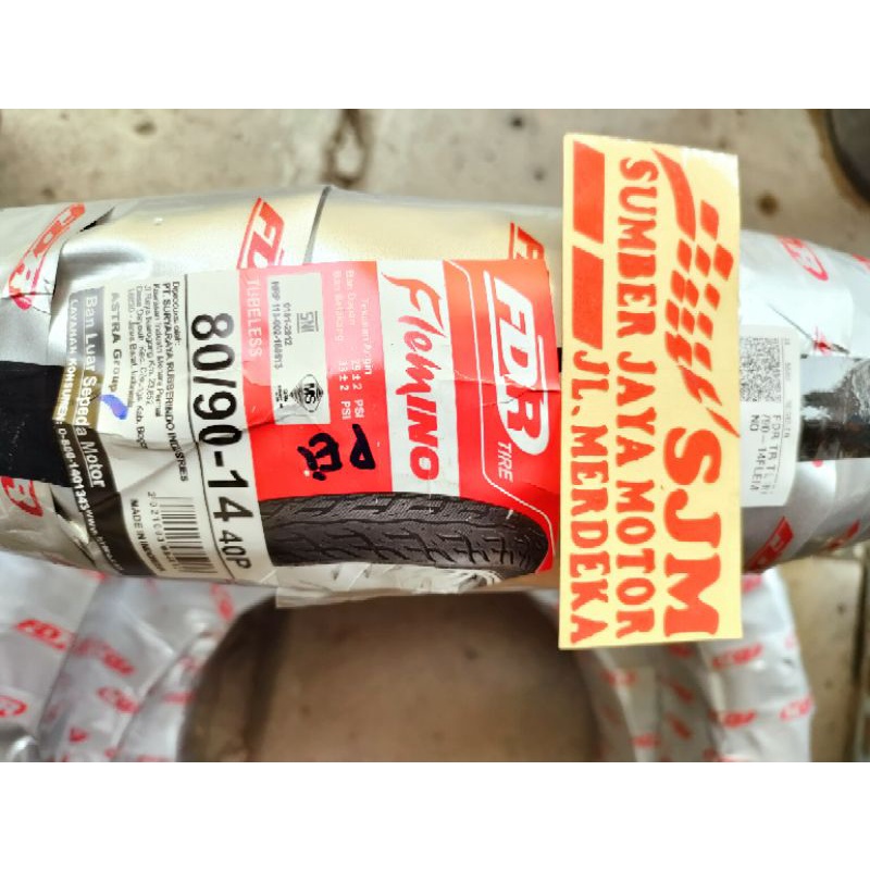 Ban FDR Flemino 80/90-14 Tubles ban luar 80 90 ring 14 FDR tubles untuk matic