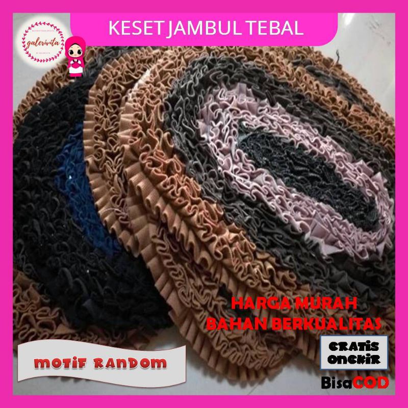 Keset Kaki Anti Selip/Keset Jambul Perca/Keset Lantai Jambul Murah/Keset Jambul Kain TebalA183