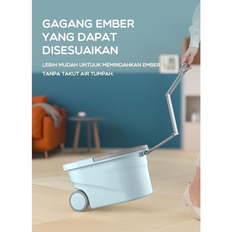 Alat Pel Lantai Ultra Spin Mop SAMONO Dengan Roda SCM012