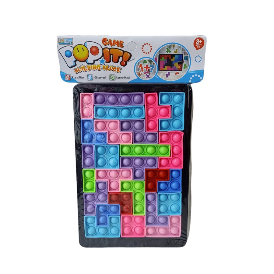 PROMO NEW PUZZLE Mainan Bongkar Pasang Susunan Pereda Stress Anak Pop Its Bubble Games  Building Block Pop Its Silikon / PUZZLE POp ITS Puzzle Warna Warni Anti Stress MU10