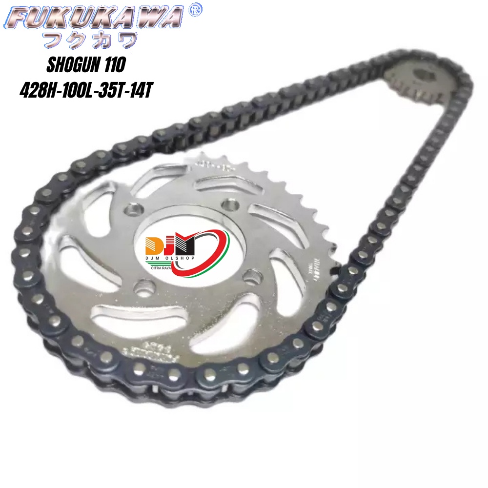 Gear Set Fukukawa Shogun R 110 Rantai 428H-100L-35T-14T