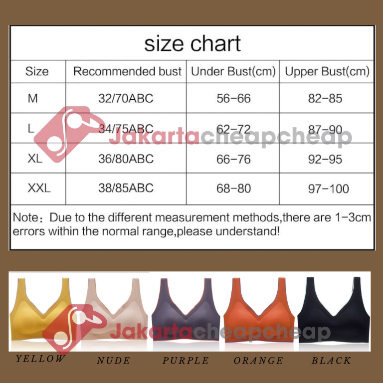 JC093 Seamless Bra Cewek Pakaian Dalam Wanita Tanpa Kawat Anti Nyeplak