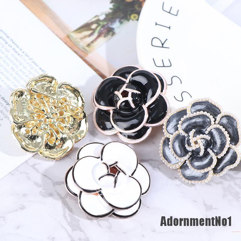 (Adornmentno1) Pin Bros Bunga Camellia Hiasan Mutiara Imitasi