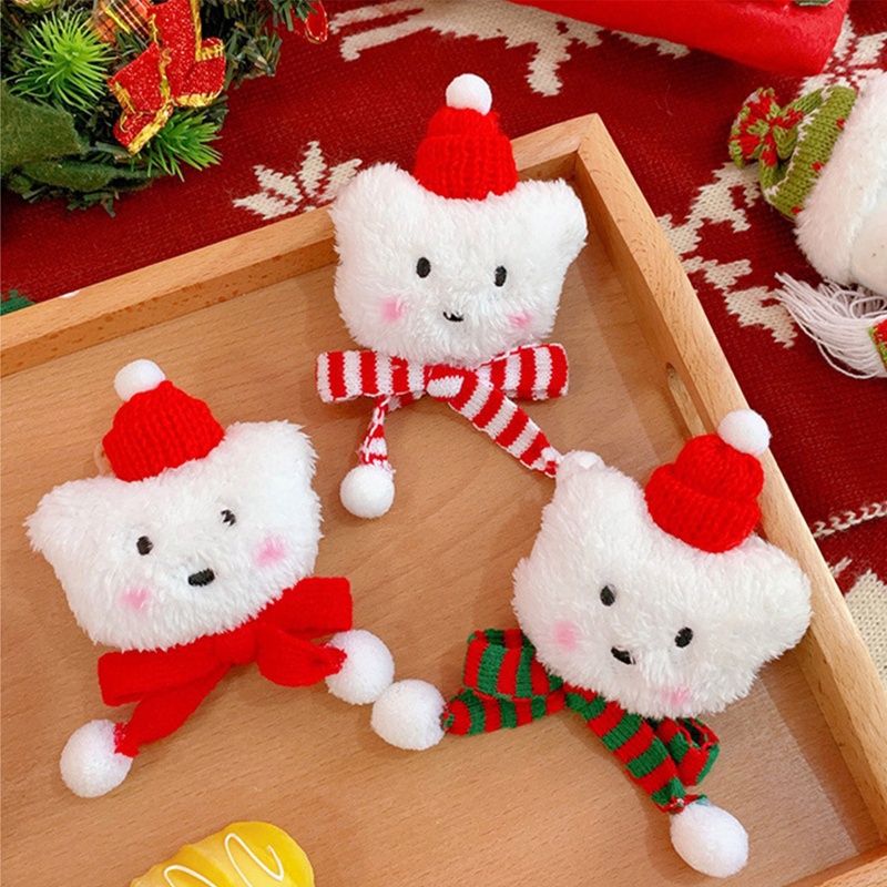 Bros Lencana Bentuk Beruang Bahan Plush Gaya Korea Untuk Ornamen Pakaian Natal