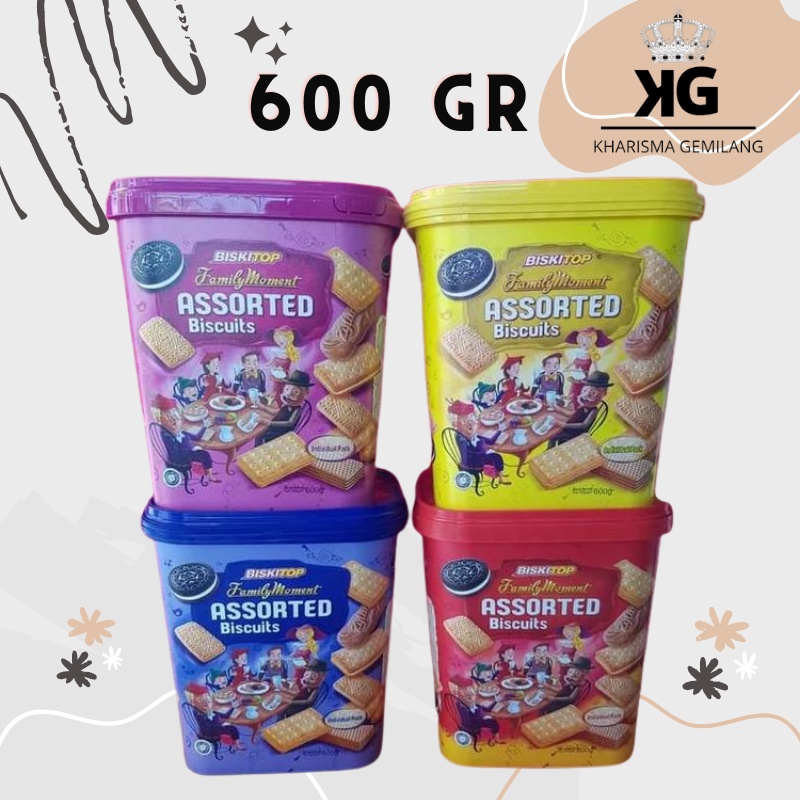 

BISKITOP -FAMILY MOMENT 600Gr Assorted Biskuit wafer Cream keluarga
