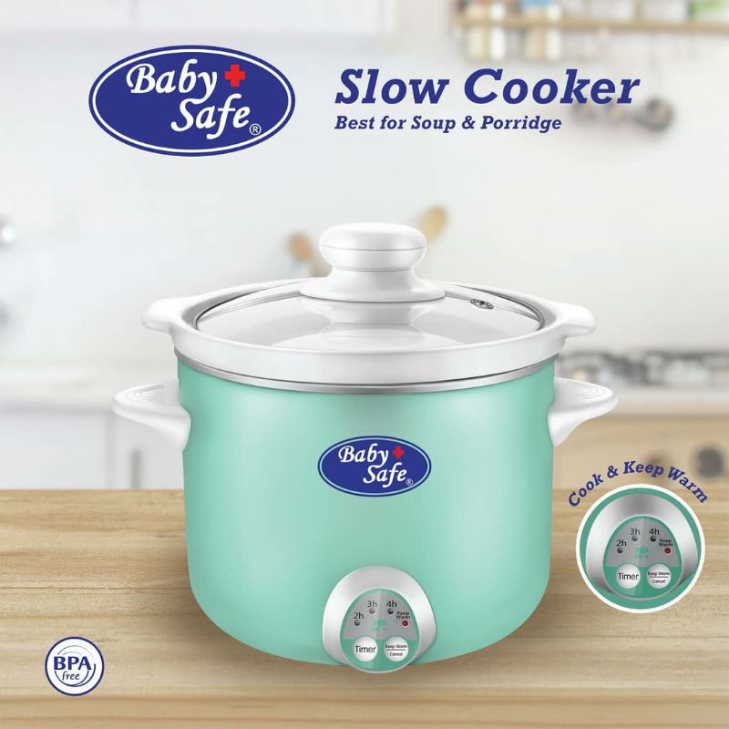 BABY SAFE Slow Cooker Digital  1,2L Pembuat Bubur Bayi Babysafe