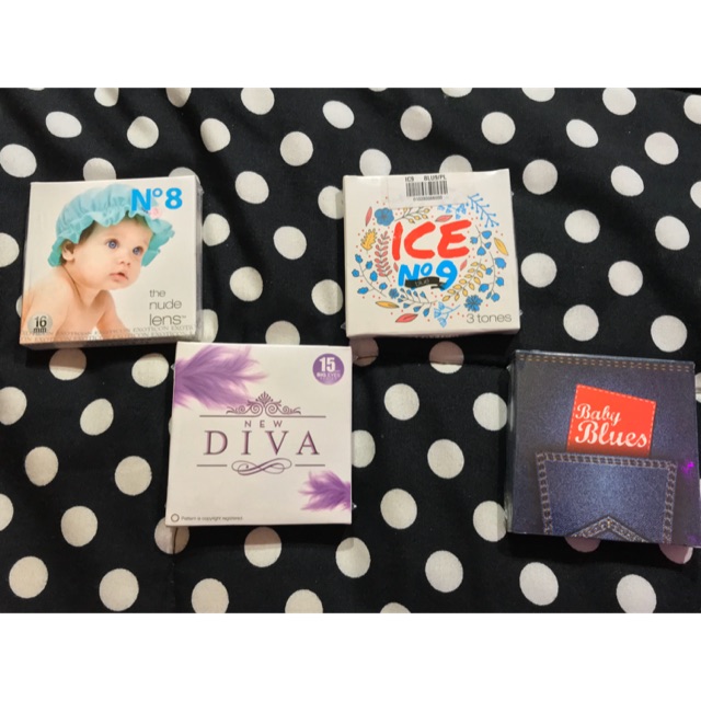(SALE) SOFTLENS BLUE NORMAL X2 DIVA, No.8, No.9, Baby Blues Jeans, FREE JEPITAN