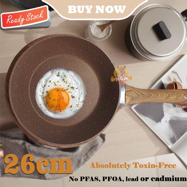 Wajan Teflon Marble Wok 26CM Anti Lengket Induction ready