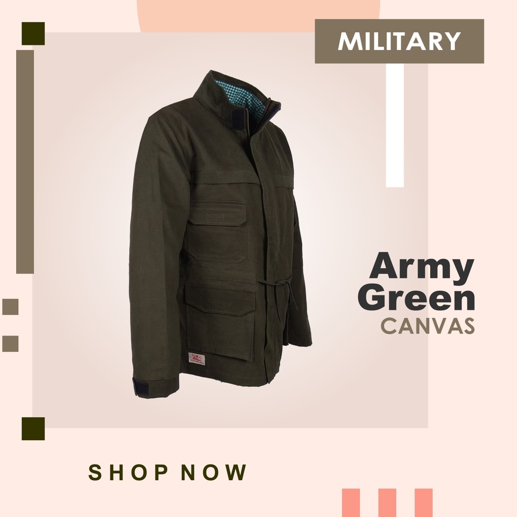 DARKBLUE | Jaket Parka Army Green Military | Jaket Canvas Tactical Outdoor
