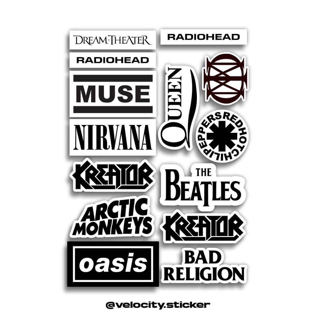 

STICKER PACK BAND METAL 2 - STIKER AESTHETIC LAPTOP, AKSESORIS HP, ANTI AIR, MOTIF,HELM,TUMBLER
