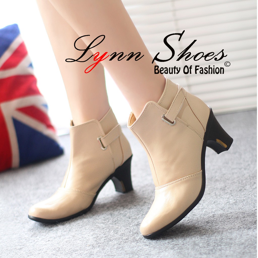 Lynn Boots Wanita BO8C - Cream / Hitam