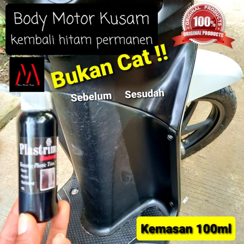 Penghitam Body Motor Permanen 100ml /Dasboard/Deck/Cover/Spakbor/Plastik Trim/Body Kasar/Plastrim Restored