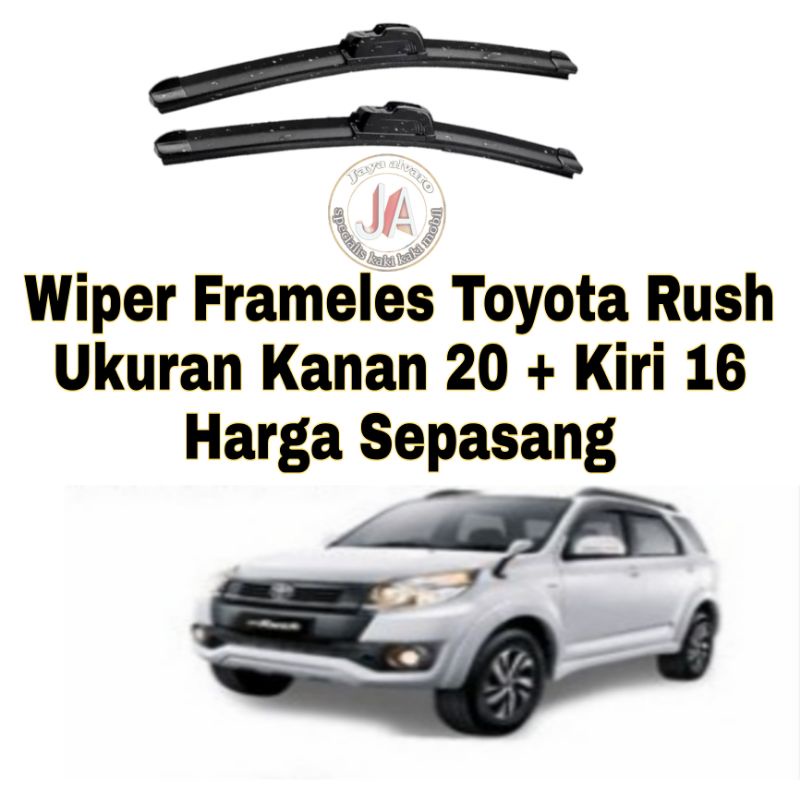 Wiper Toyota Rush Ukuran 20 + 16 in _ Wiper Toyota Rush Sepasang