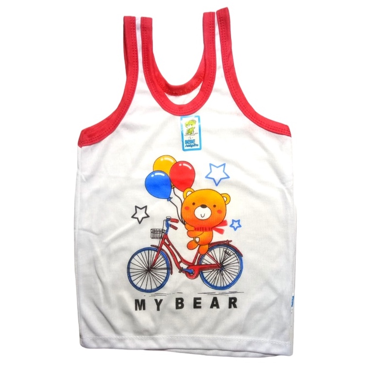 6 Pcs [Lebih Murah] Singlet Kutung BEBE PUTIH - Kaos Dalam Anak Motif Bebe SNI dari 3 Bulan s/d 7 Tahun-Vegasus Store(COD)