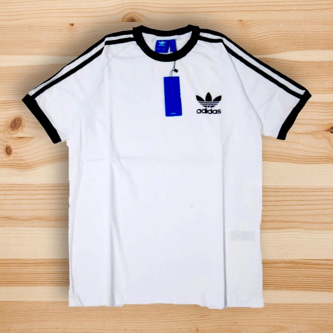  KAOS  TSHIRT ADIDAS  CALIFORNIA  WHITE WITH BLACK AUTHENTIC 