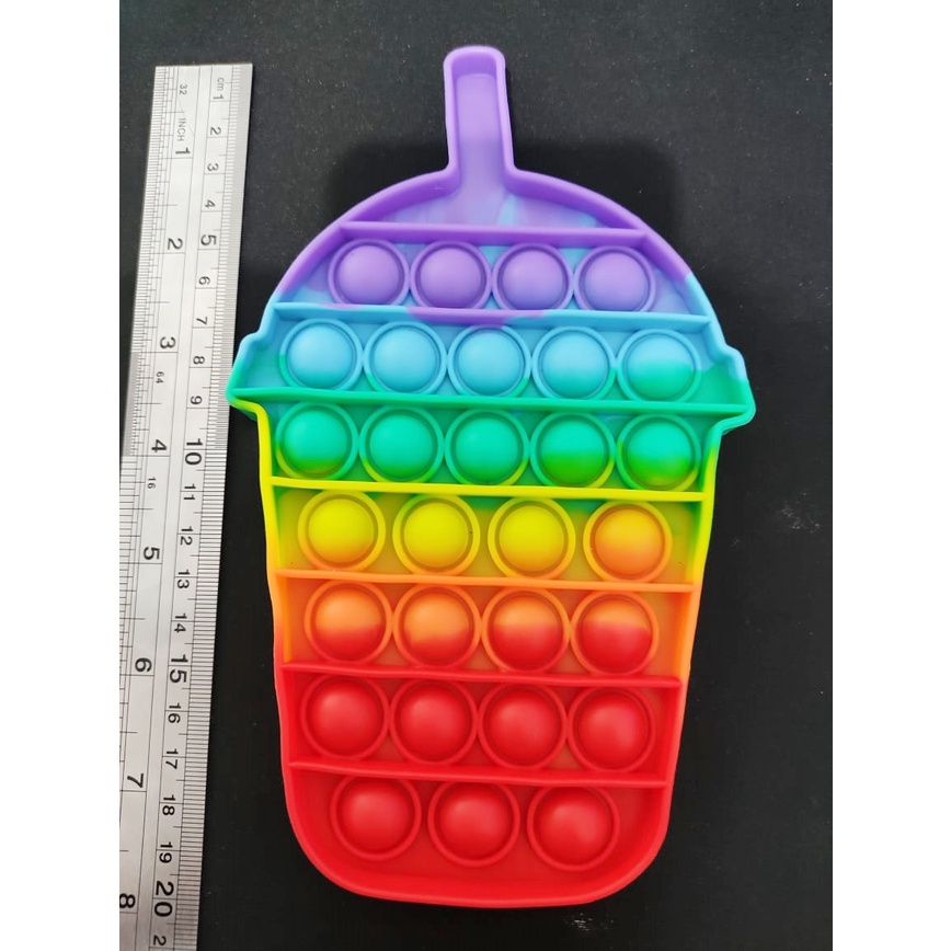 Tas Pop It Motif UNICORN / Mainan pop it murah popit Pop Its Square rainbow multicolor Fidget Toy Push bubble Penghilang Stres-Pop Ice Rainbow