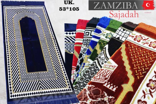 ZAMZIBA Sajadah Turki PREMIUM MIDI Turki Turkiye Turkey Bahan Tebal /pcs Oleh Oleh Haji dan Umroh