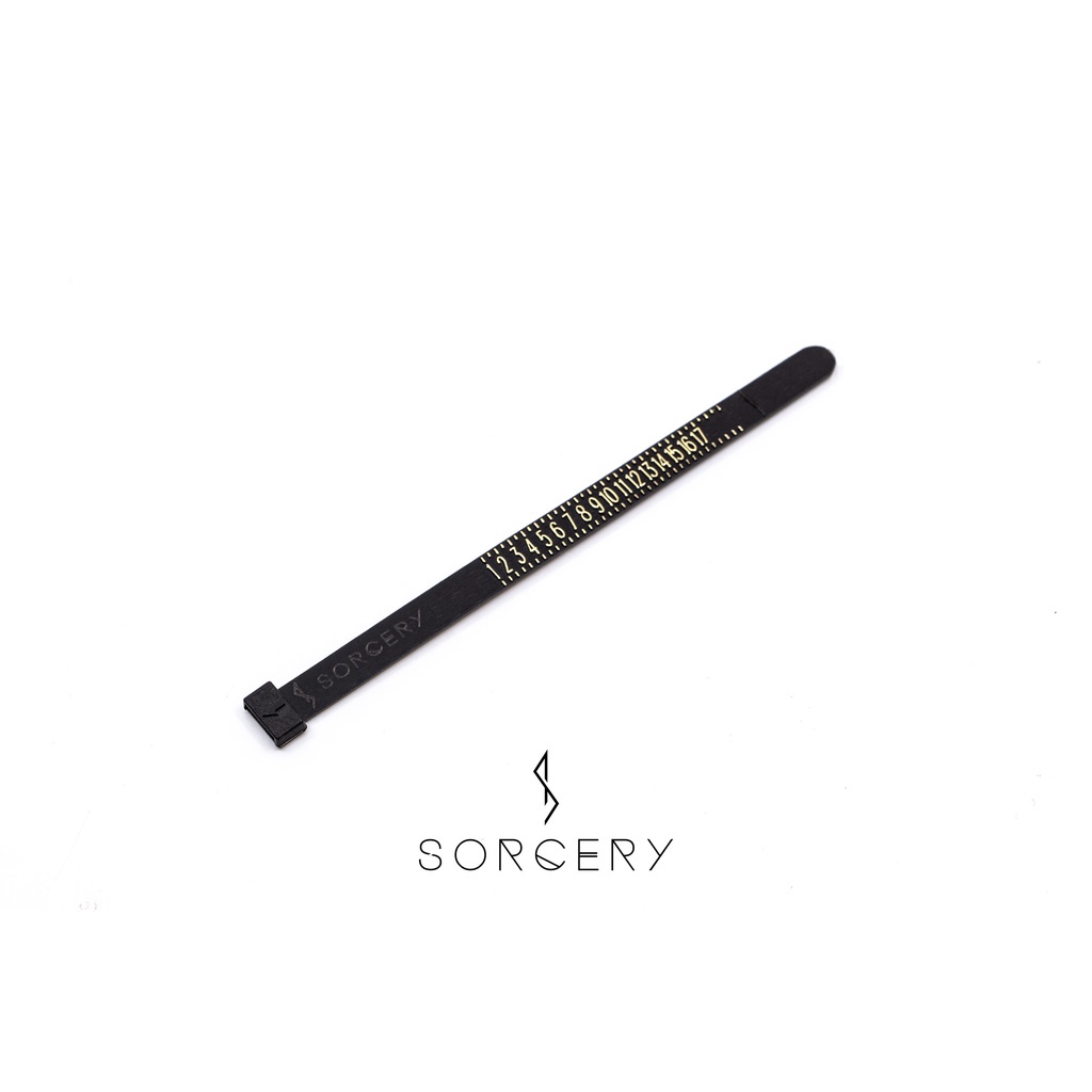 SORCERY Ring Sizer Alat Ukur Jari Cincin Hitam Simple Premium Pengukur Jewelry Unisex Pria Wanita