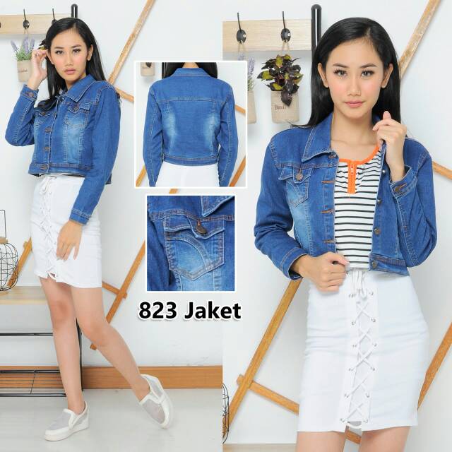 MC girl - Jaket Jeans Crop Wanita / Jaket Crop Lepis Cewek / Body Pendek