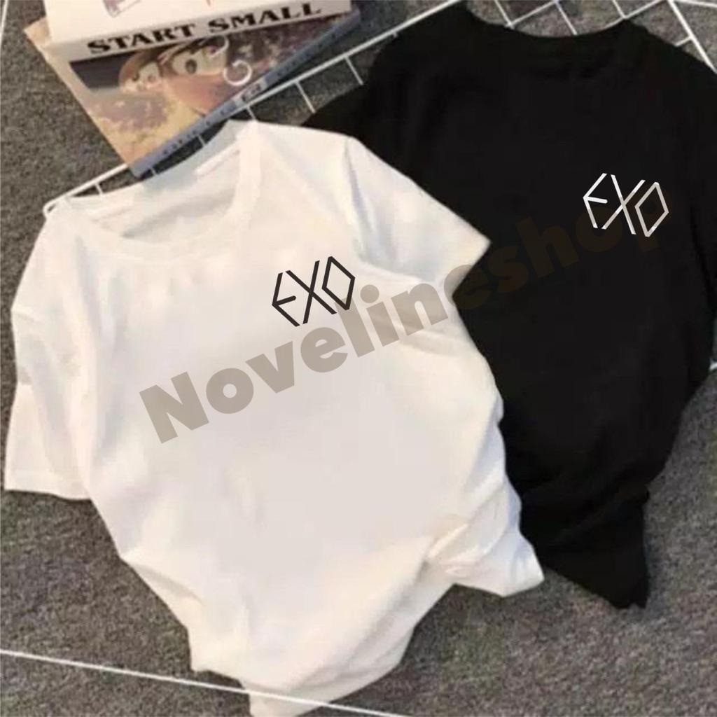 BAJU KAOS TSHIRT KPOP LOGO TULISAN EXO KECIL