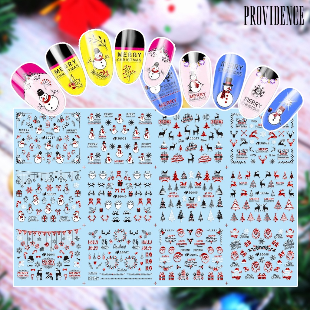 Stiker Kuku 3D Motif Natal Untuk Nail Art