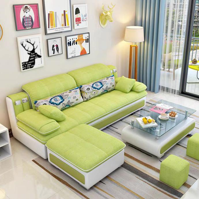 Sofa Tamu Mewah L Shape/ Sofa Modern L Sudut / Sofa Minimalis - Putih Dayanabasro