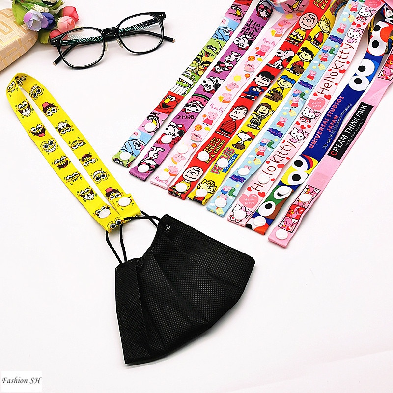 Cute cartoon mask lanyard adjustable length mask chain mask necklace