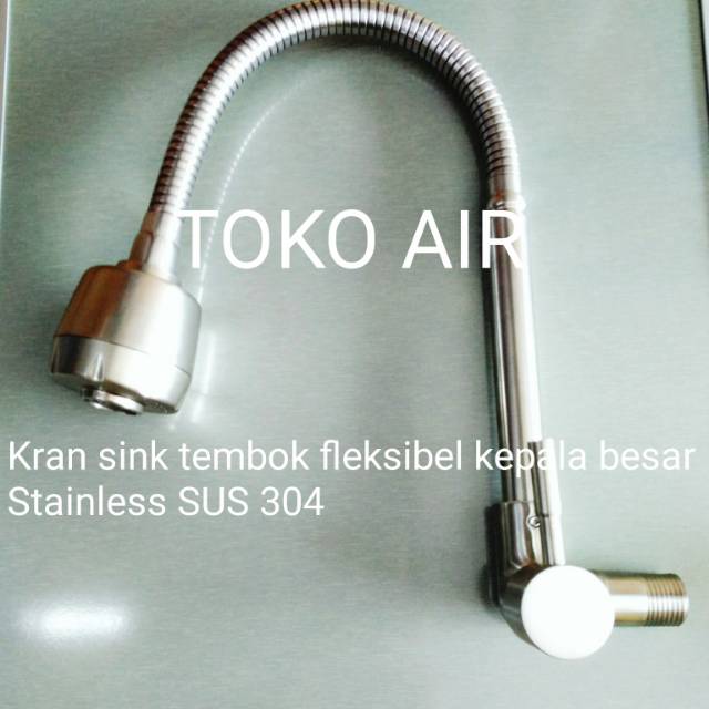 Kran sink tembok fleksibel Carlo Stainless SUS 304/Kran cuci piring