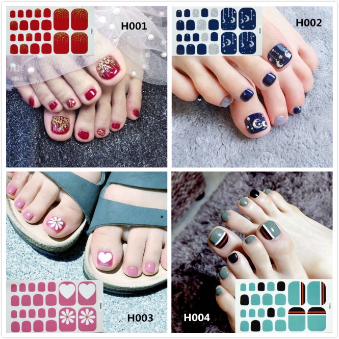 22 Stiker kuku stickers nail sticker nail sticker foot stick foot full waterproof H001-H020