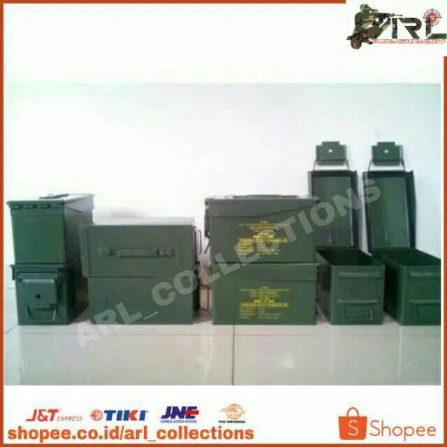 Kotak peluru besi box peluru besi kaleng amunisi serbaguna tactical outdoor