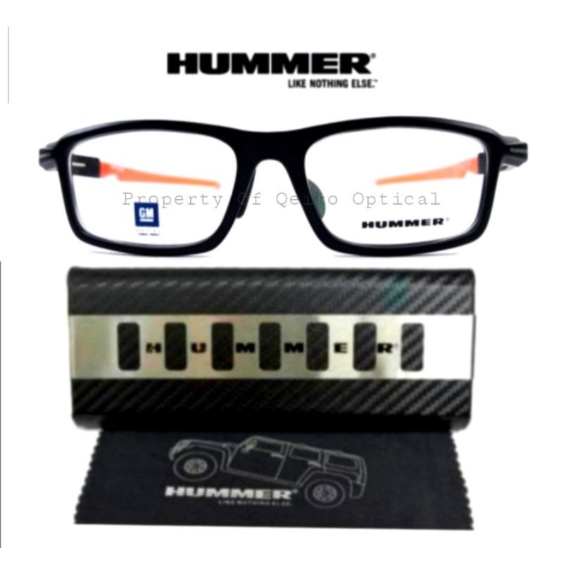 Kacamata Frame Pria Original Hummer H741-C4 S52 M.Black Orange - Model Sporty Lebar