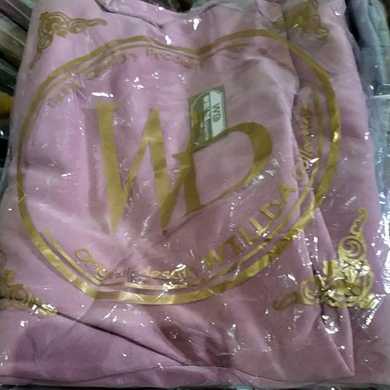 size L MARYAM WILLDA COLLECTION JILBAB KHIMAR KERUDUNG wilda BERGO-Light pink