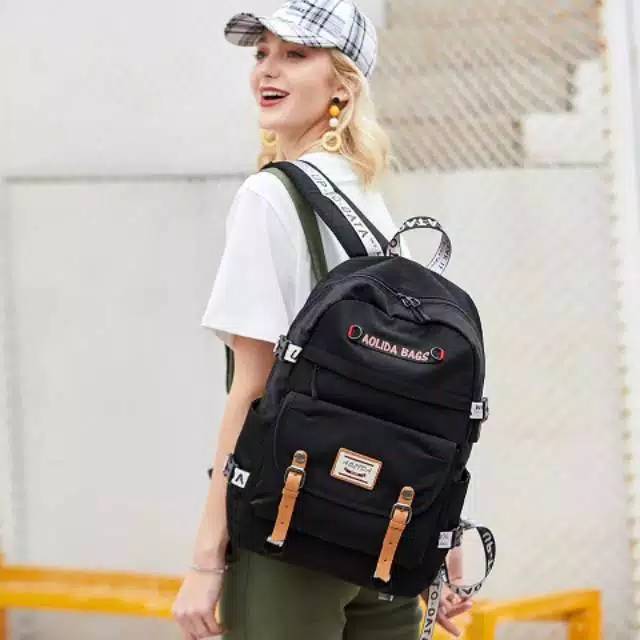 Qisswa_Tas Ransel Remaja Wanita Dan Pria Ransel Stylish School Korean Stylise Tas Backpack Schoolgirll Fashion Korea Terbaru Version Harajuku Ulzzangg High School Diobrale - Tas Ransel Wanita Motif Kartun Kekinian Terbaru Tas Ransel Sekolah Remaja Murah