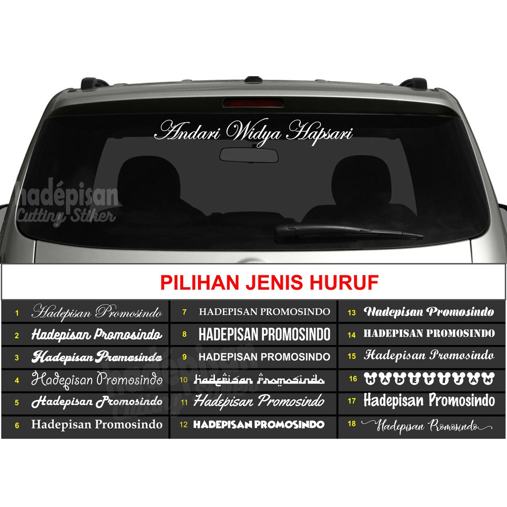  Stiker  Mobil  Cutting Sticker Body dan Kaca Mobil  NAMA  