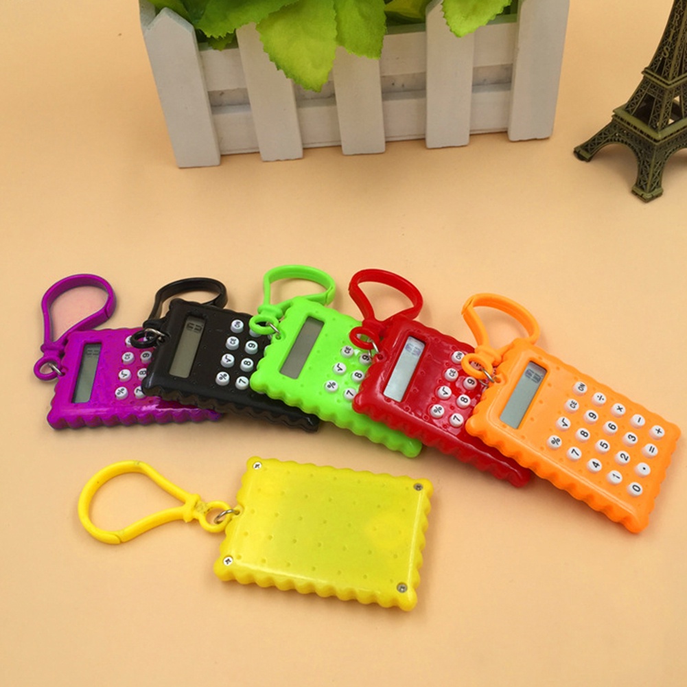 [Jianxin] Pocket Student Mini Electronic Calculator Biscuit Shape School Office Supplies