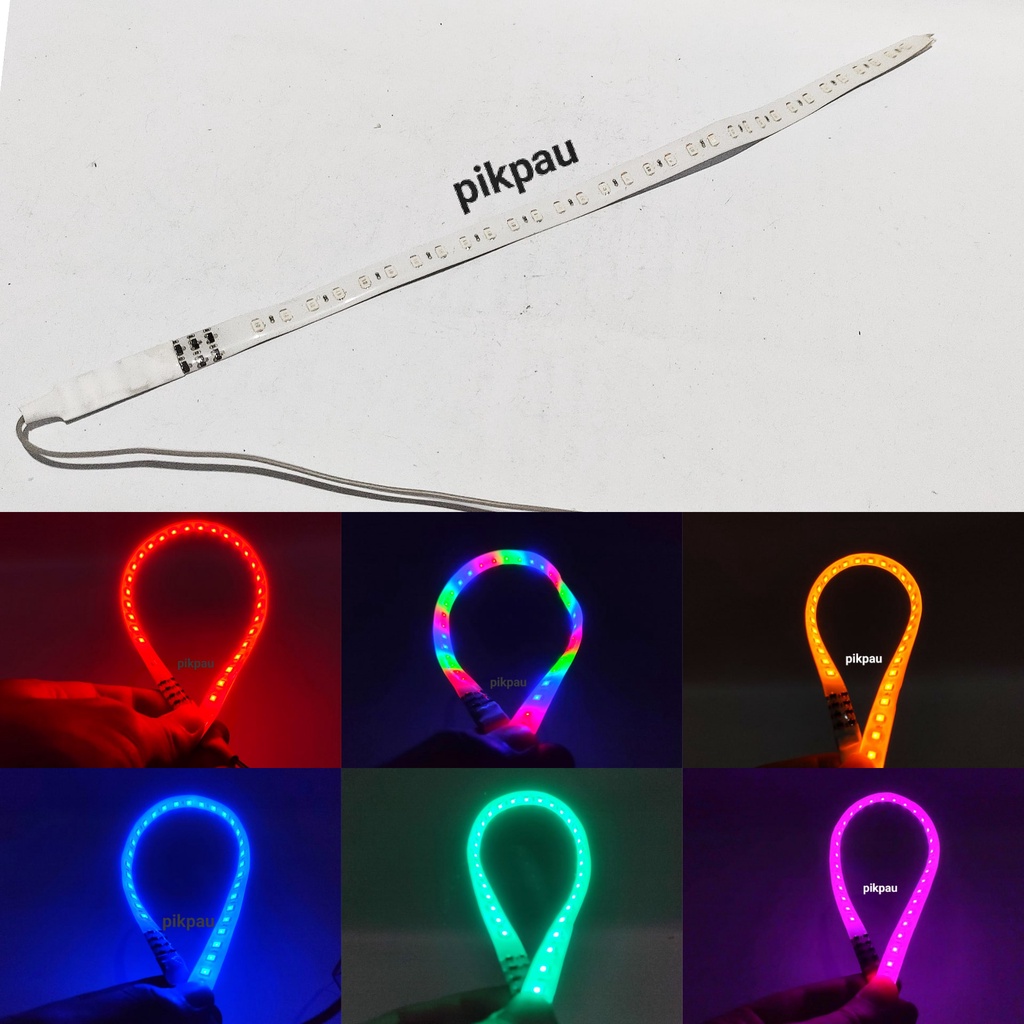 Lampu LED Strobo Strip Fleksibel 30cm Welcome Banyak Mode Waterproof Banyak Warna