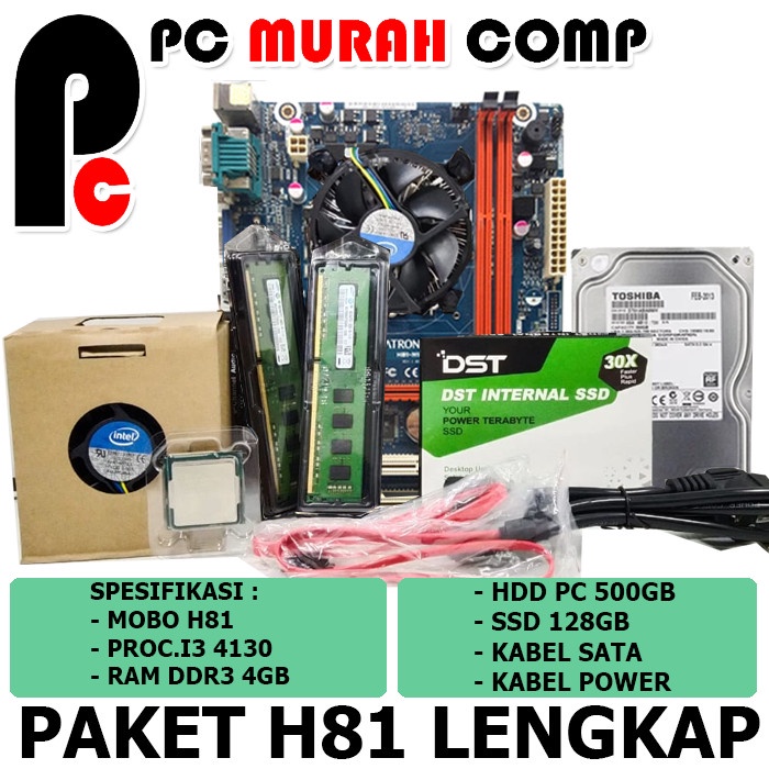 Mainboard Mobo Motherboard Paket Lengkap LGA 1150 H81