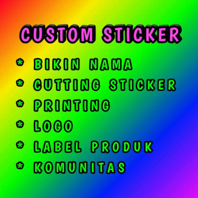 

Custom Sticker bikin stiker logo komunitas label branding cutting printing banner spanduk