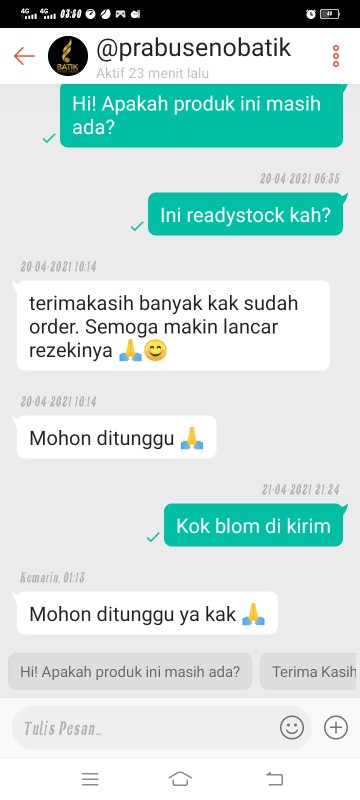 Prabowo Kemeja Batik Slimfit Pria Lengan Panjang Hem Katun Printing Full Furing Modern Premium