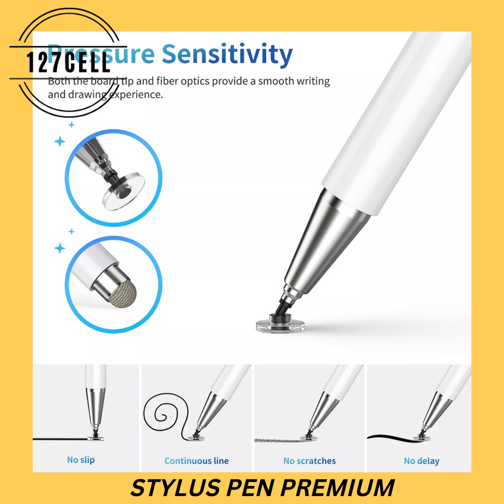 Stylus Pen 2 in 1 Metal Universal Touch Screen Digital Drawing Pencil HP Tablet Stylus Pens  PENSIL GALAXY PEN NOTE PEN SAMSUNG PEN UNION DRAWING DRAWING TABLET LCD DRAWING PAD