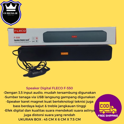 Speaker Multimedia Fleco F-550 | Soundbar Speaker Fleco | Speaker Pc | Sepeker Speaker Komputer