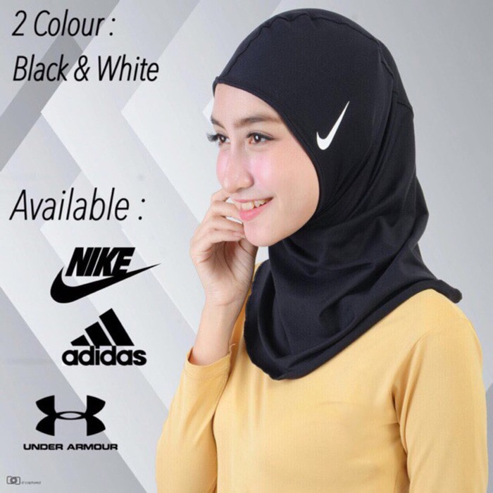 HIJAB SPORT LOGO NIKE HIJAB INSTANT KERUDUNG INSTANT