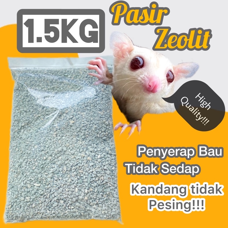 1.5kg PASIR SUGAR GLIDER GUMPAL KUCING ALAS KUCING ALAS SUGAR GLIDER PASIR ZEOLIT ALAS KOTORAN